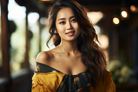 迷人魅力的亚洲女性背景图片
