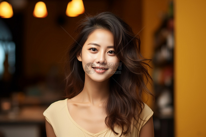 微笑表情的亚洲女性图片