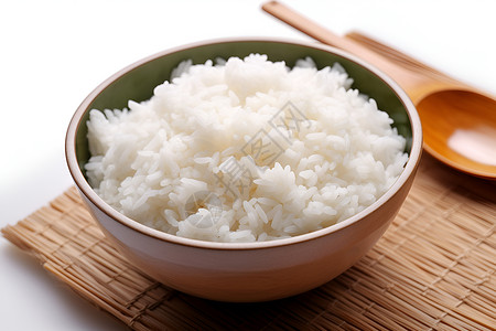 一摞碗香喷喷的白米饭背景