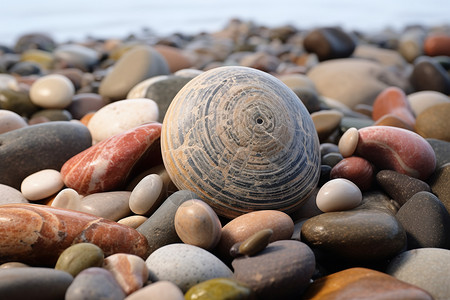 河滩上的鹅卵石背景图片