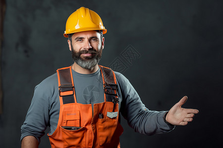 建筑工地的施工人员背景图片