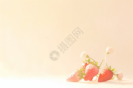 酸甜草莓新鲜采摘的草莓水果插画