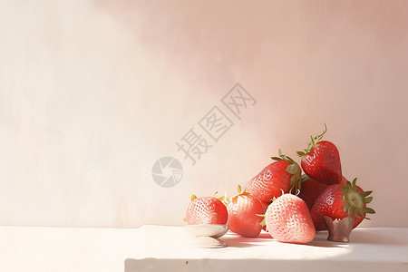 酸甜可口的草莓水果背景图片