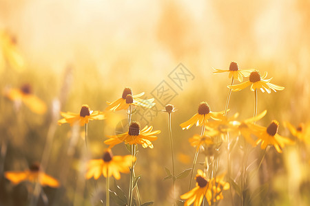 阳光下的雏菊背景图片