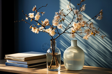 花瓶与花朵背景图片
