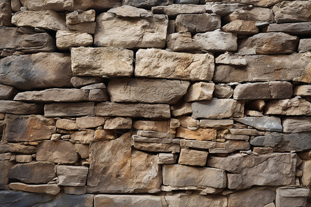 鹅软石地面自然堆砌的石墙背景