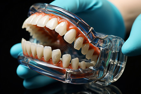 牙齿咬合口腔诊所的义齿背景