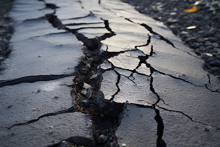 地震中被损毁的道路正在修复中背景图片