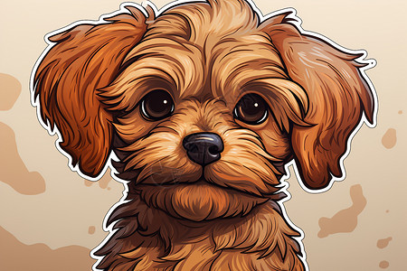 泰迪素材可爱的泰迪犬贴纸插画