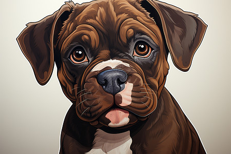 舌头 卡通可爱的油画小狗插画