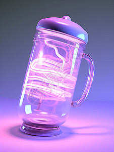 奇幻的紫色玻璃杯背景图片