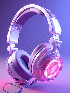 紫色耳机紫色浪漫的梦幻耳机插图插画