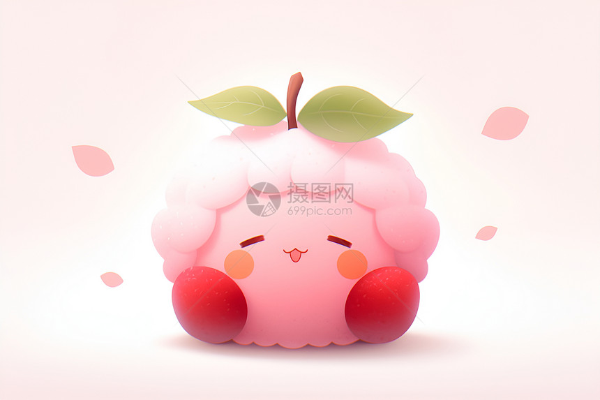 粉红小苹果艺术插图图片