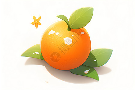 小巧可爱的橙子插图背景图片