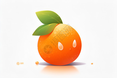 可爱的橙子艺术插图背景图片