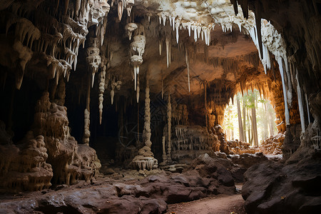 天然地质学的峡谷溶洞景观背景图片