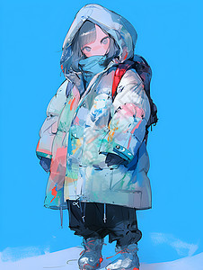 冬日少女背景图片