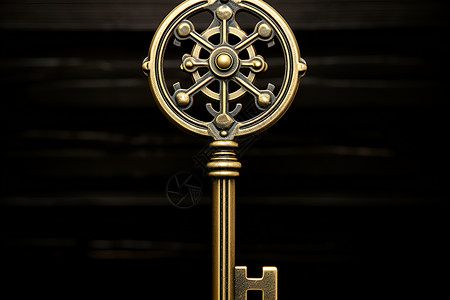 金色钥匙复古青铜令牌高清图片