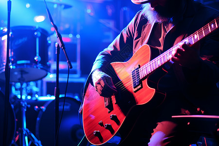 红色吉他手背景图片