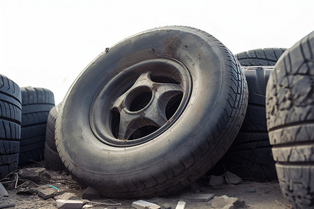 废旧轮胎回收橡胶高清图片