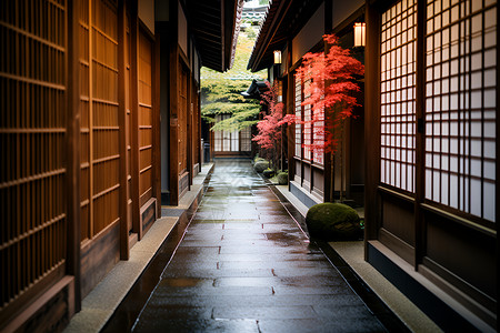 传统京都巷弄背景图片