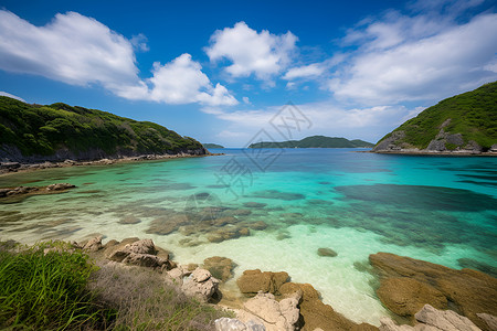 清澈的碧蓝大海背景图片