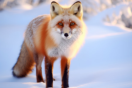 一只红狐背景图片
