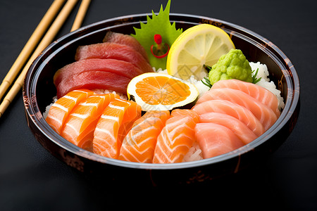 日本料理生鱼片背景图片
