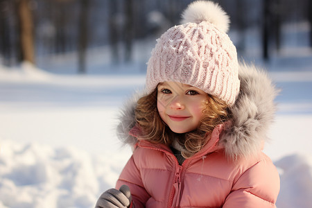 冬季玩雪女孩冬天朵小公主背景