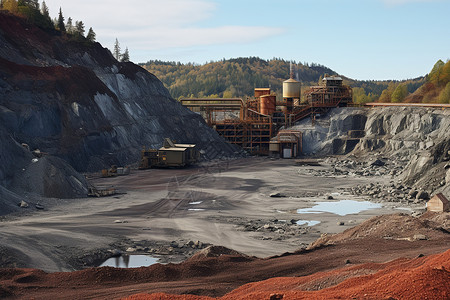 非法采矿工业挖矿景观背景