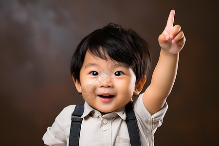 宝宝聪明快乐的亚洲男孩背景