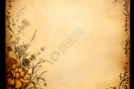 复古的花纹纸张背景背景图片