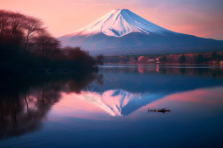 夕阳下富士山夕阳下的富士山背景