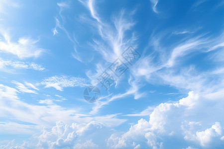 高层云蔚蓝天空白云背景