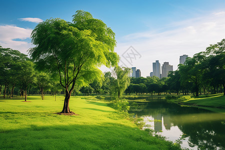 绿色城市之美背景图片