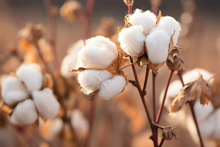 轻柔的棉花植物背景图片