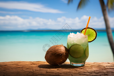 夏季清凉的冰镇饮品背景图片