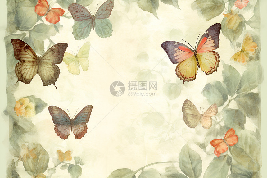 背景中的蝴蝶图片