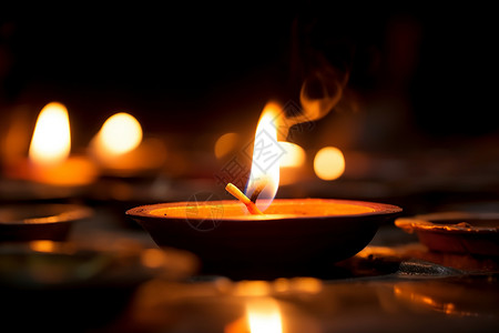 传统祭祀节日传统节日的烛光背景