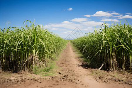 农田中的甘蔗背景图片