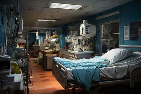 繁忙的医院抢救室背景图片