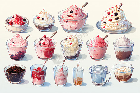美味诱人的冰淇淋甜品背景图片