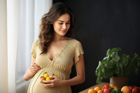 室内怀孕的女士背景图片