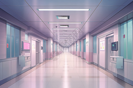 现代医院走廊背景图片