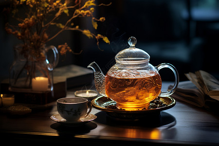东方的品茶文化背景图片