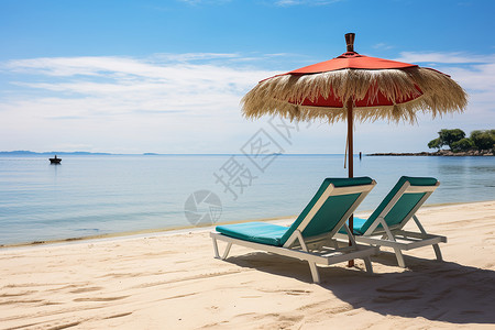 休闲度假的热带海滩景观背景图片