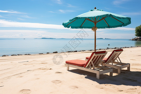 夏日活力的热带海滩景观背景图片
