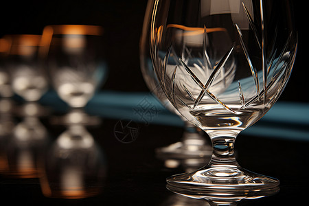 晶莹剔透的水晶杯背景图片