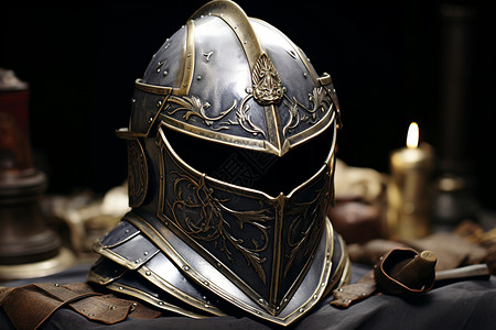 铁甲桌面上的盔甲头盔背景