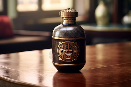 陶瓷制品的酒瓶背景图片